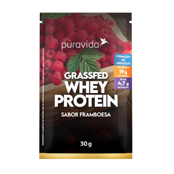 PURAVIDA GRASSFED WHEY PROTEIN FRAMBOESA 30G