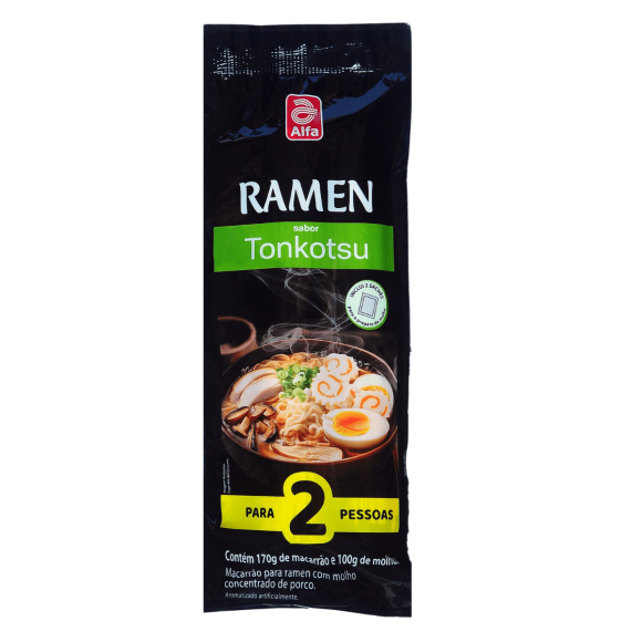 ALFA RAMEN TONKOTSU 270g - Macarrão para ramen com molho concentrado de porco