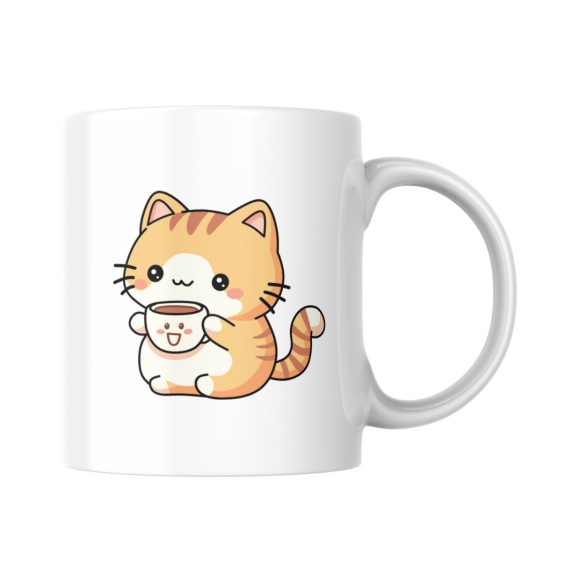 EMI Caneca de Porcelana Mensagem gato coffe, gato, café, coffe