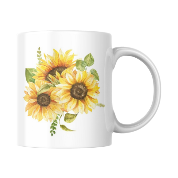 EMI CANECA DE PORCELANA COLEÇÃO FLORES GIRASSOL CD