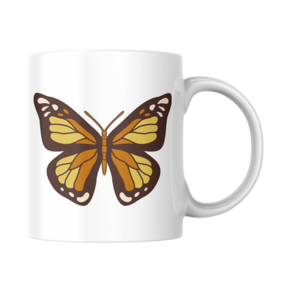 EMI CANECA DE PORCELANA BORBOLETA ILUSTRADA CD