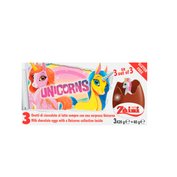 OVOS DE CHOCOLATE UNICORNS COM SUPRESA 60G