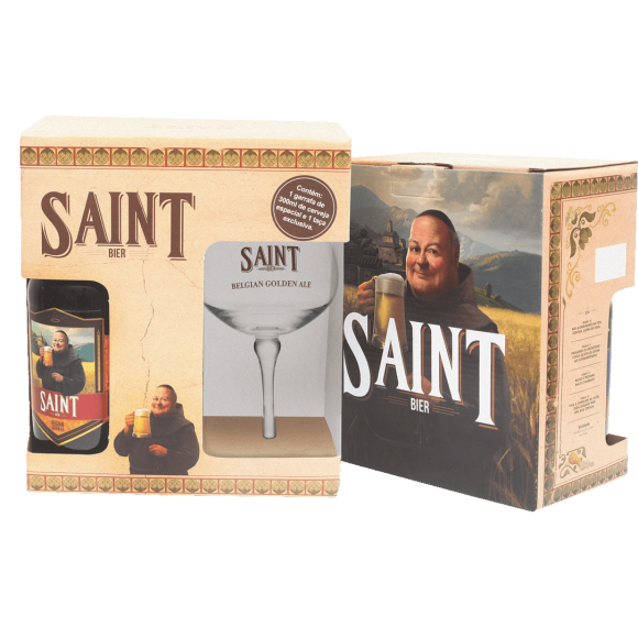 SAINT BIER KIT TAÇA E CERVEJA BELGIAN GOLDEN ALE 600ML